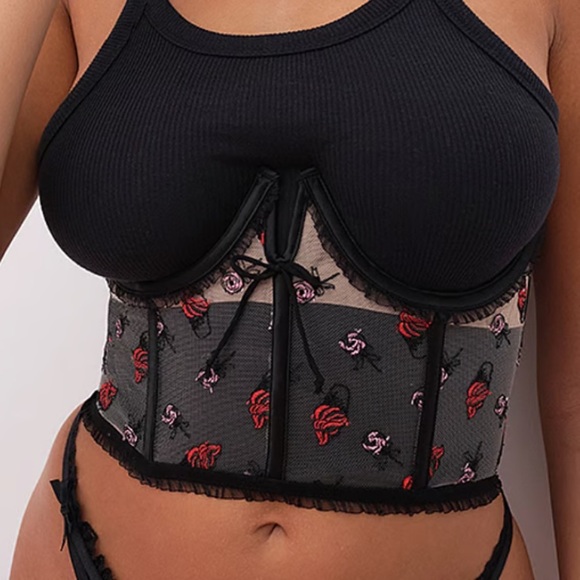 For Love & Lemons Rosie Bow Ice Cream Corset Top - Picture 1 of 7
